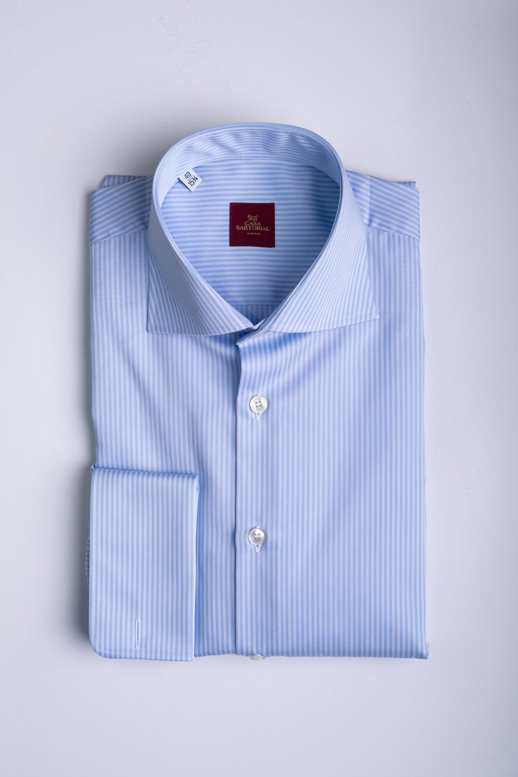 Camisa RTW Twill Alumo Líneas Celestes / CASA SARTORIAL