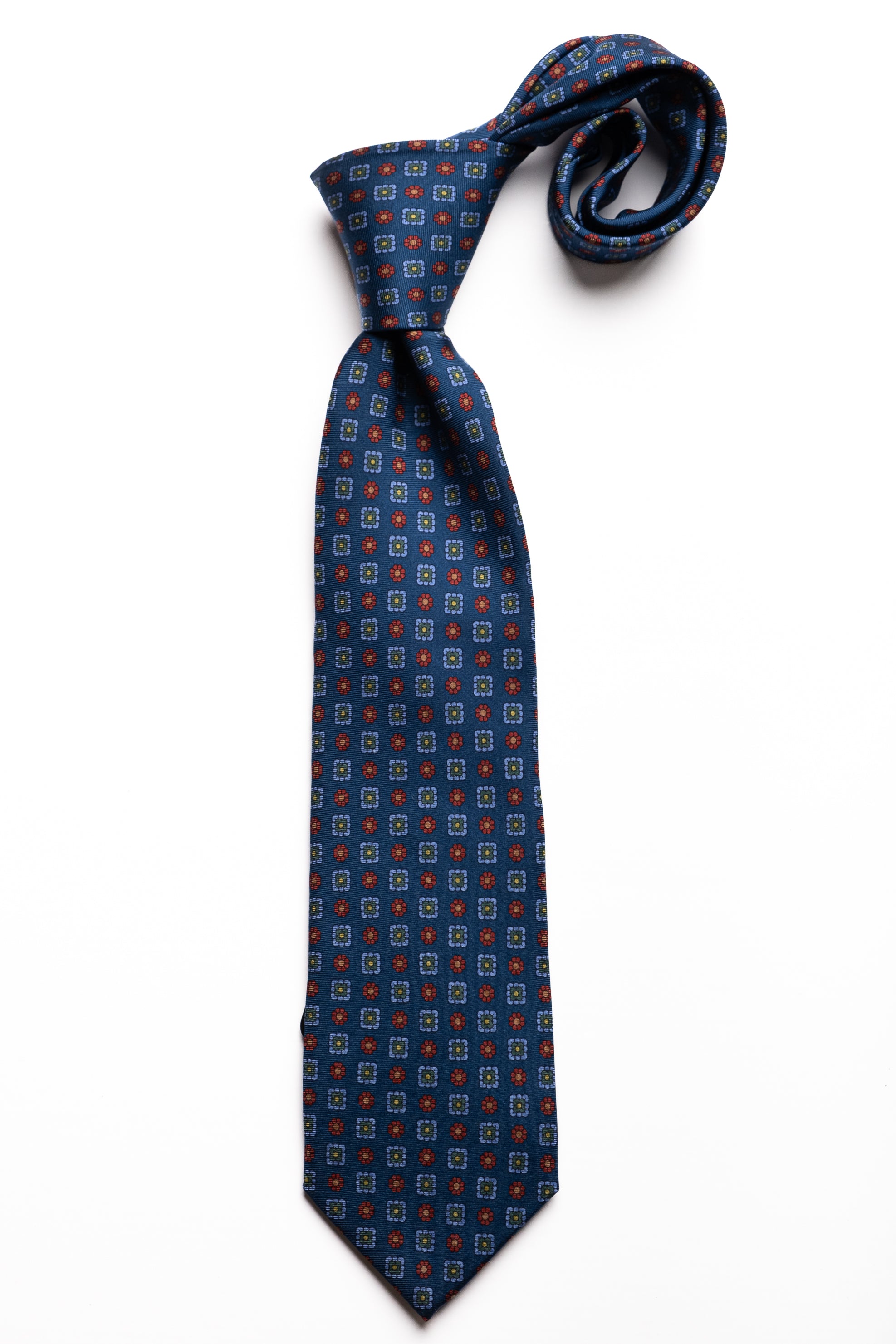 Corbata de seda impresa Floral Blue / ASCOT x CASA SARTORIAL