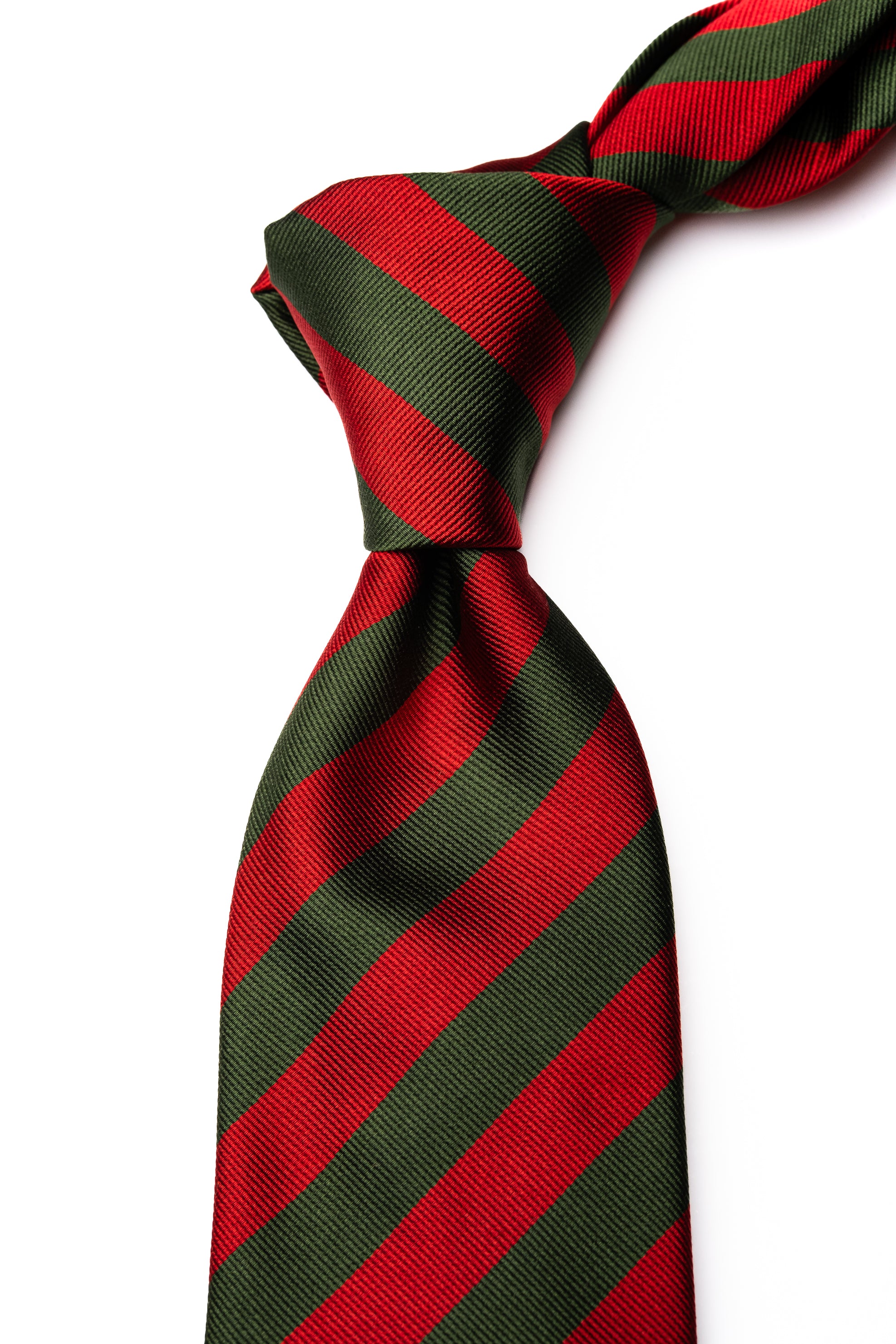 Corbata de seda Repp Red & Green / ASCOT x CASA SARTORIAL