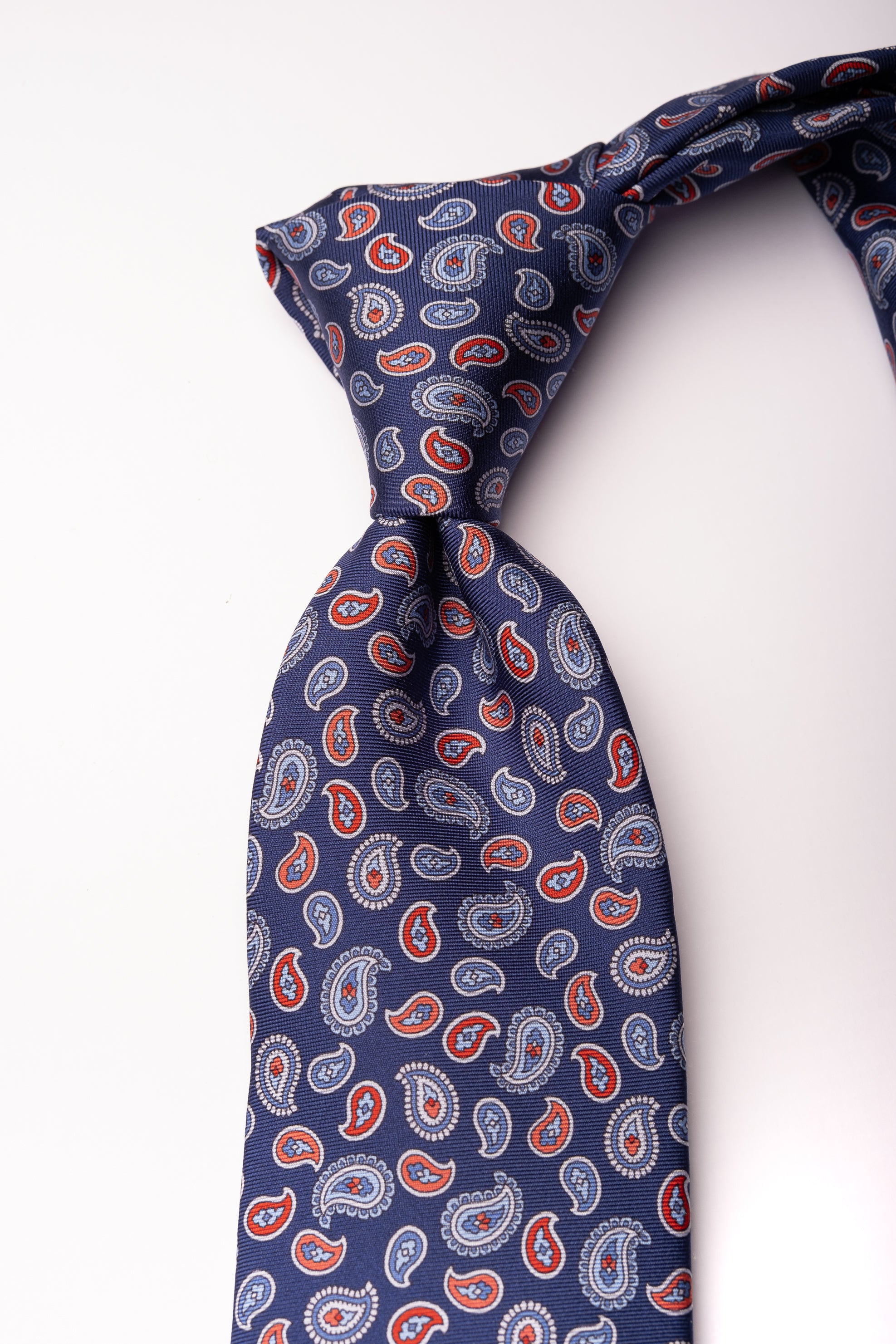 Corbata de seda impresa Paisley Blue / ASCOT x CASA SARTORIAL