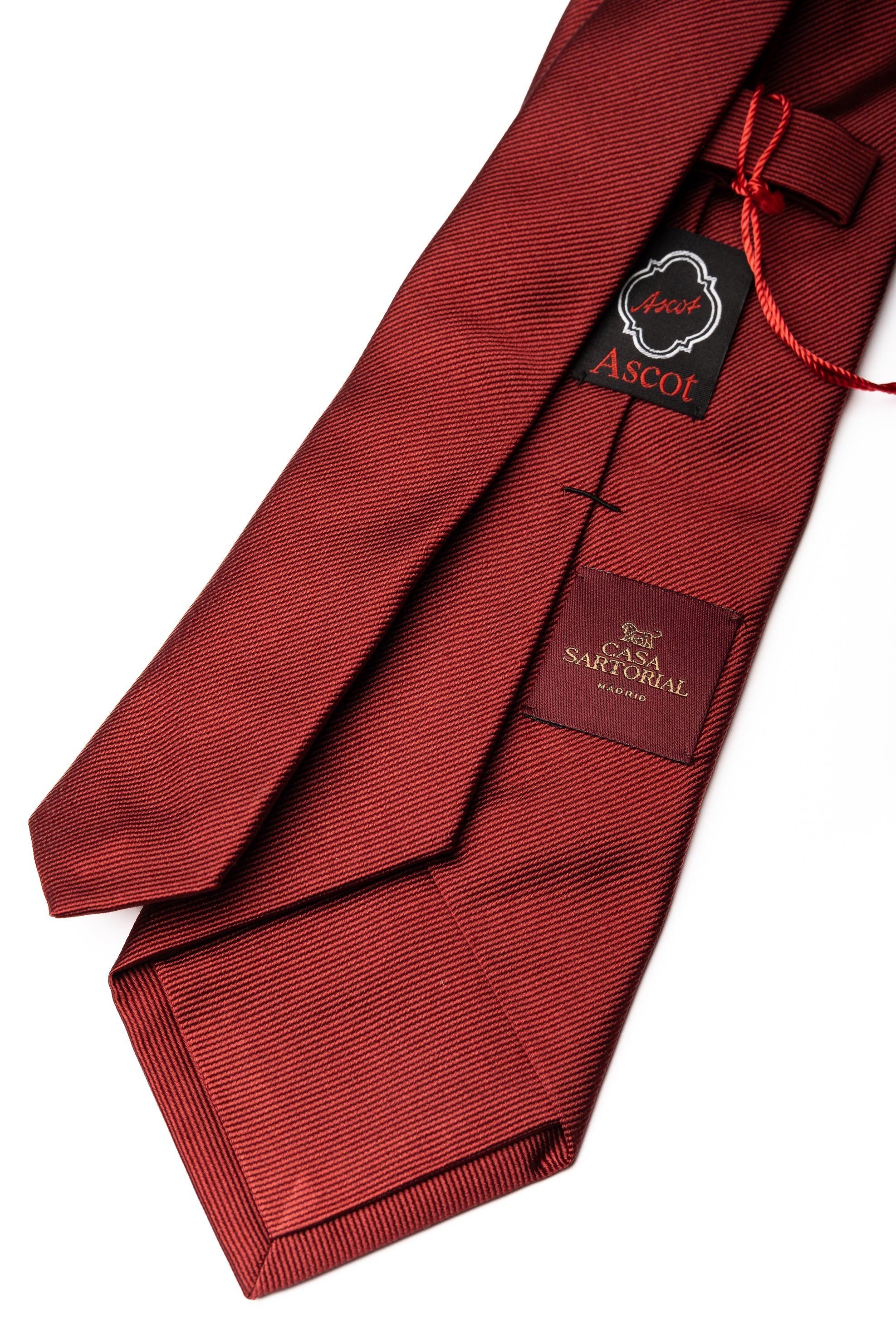 Corbata de seda Repp Roja / ASCOT x CASA SARTORIAL