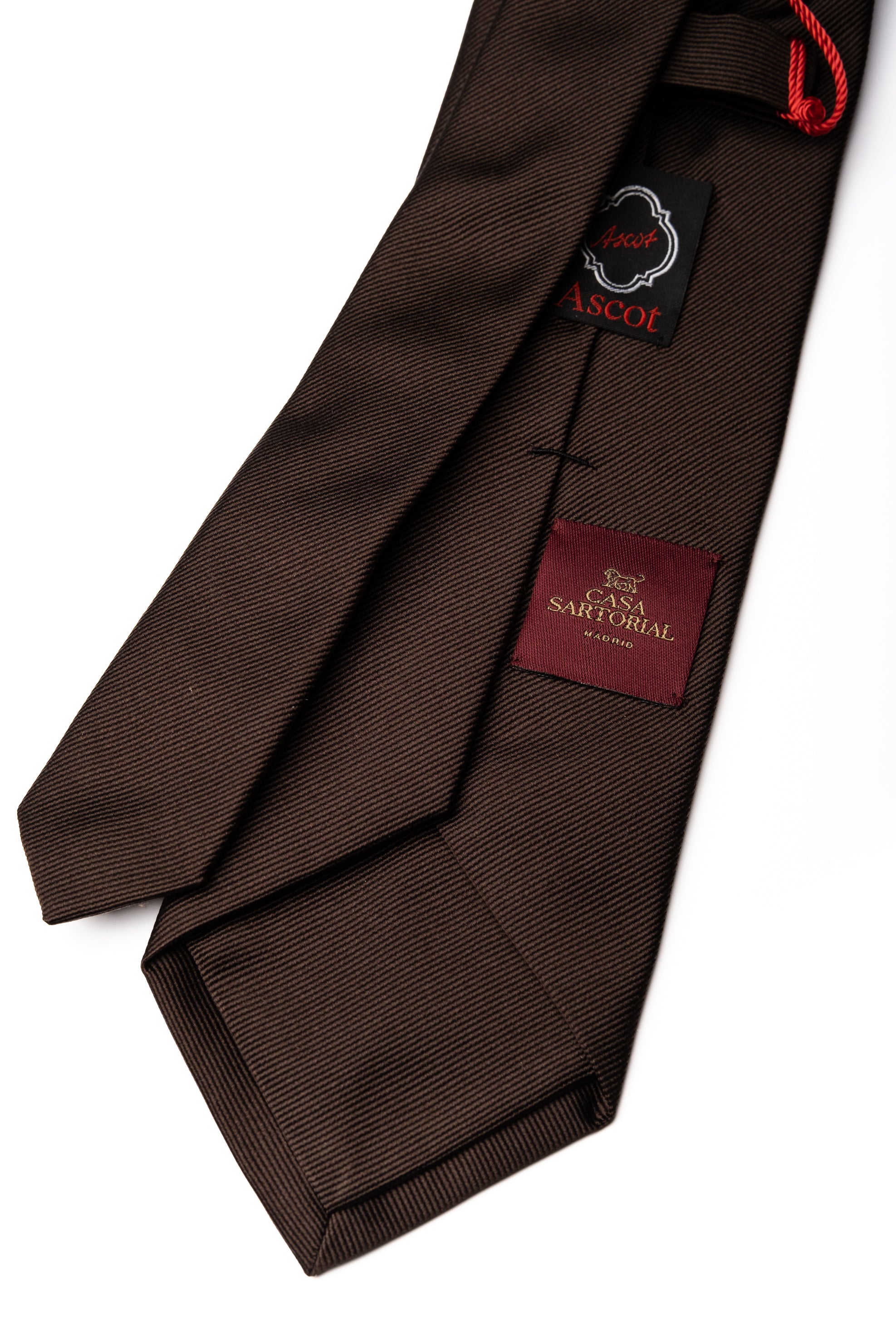 Corbata de seda Repp Brown / ASCOT x CASA SARTORIAL