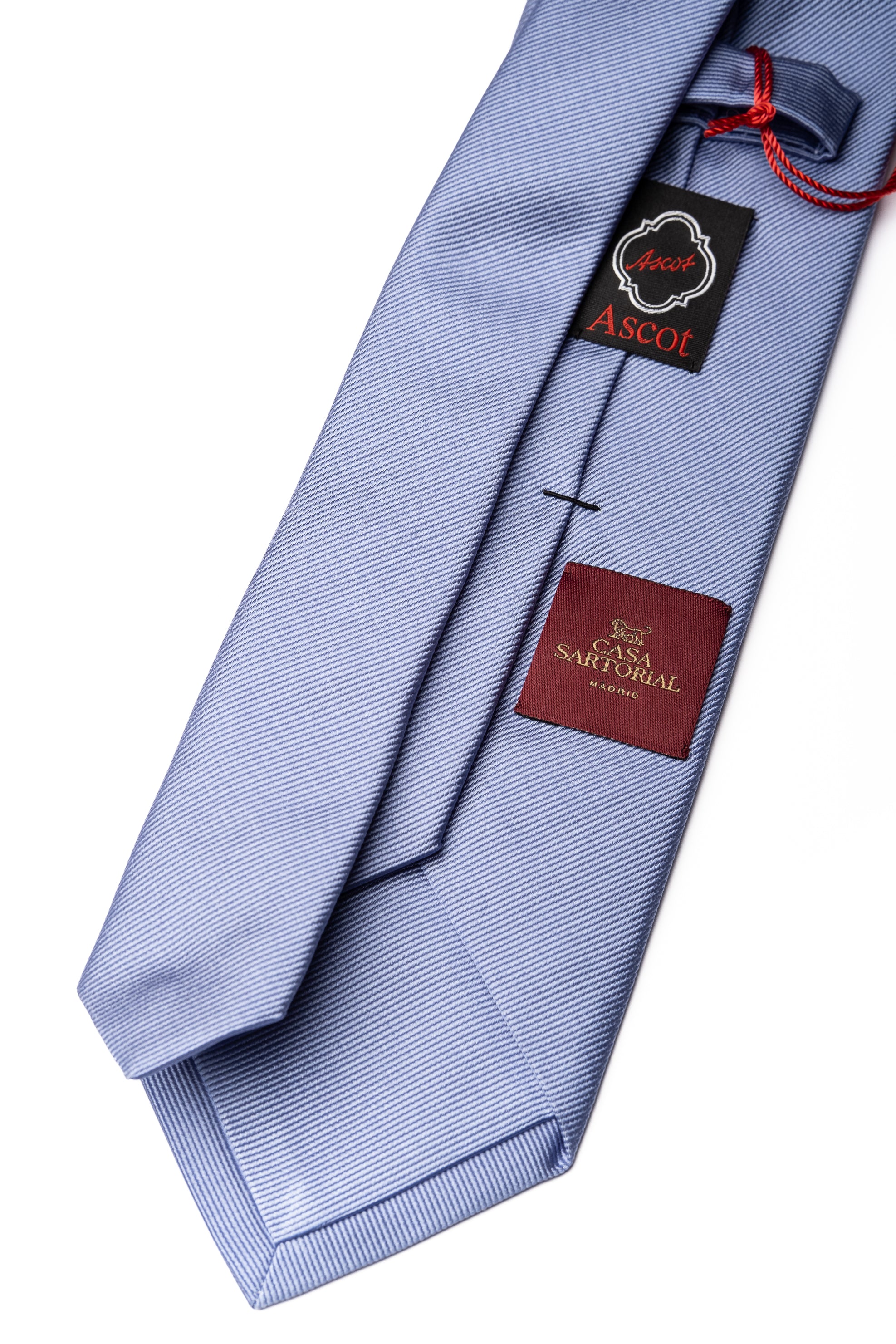 Corbata de seda Repp Gris Azulado / ASCOT x CASA SARTORIAL