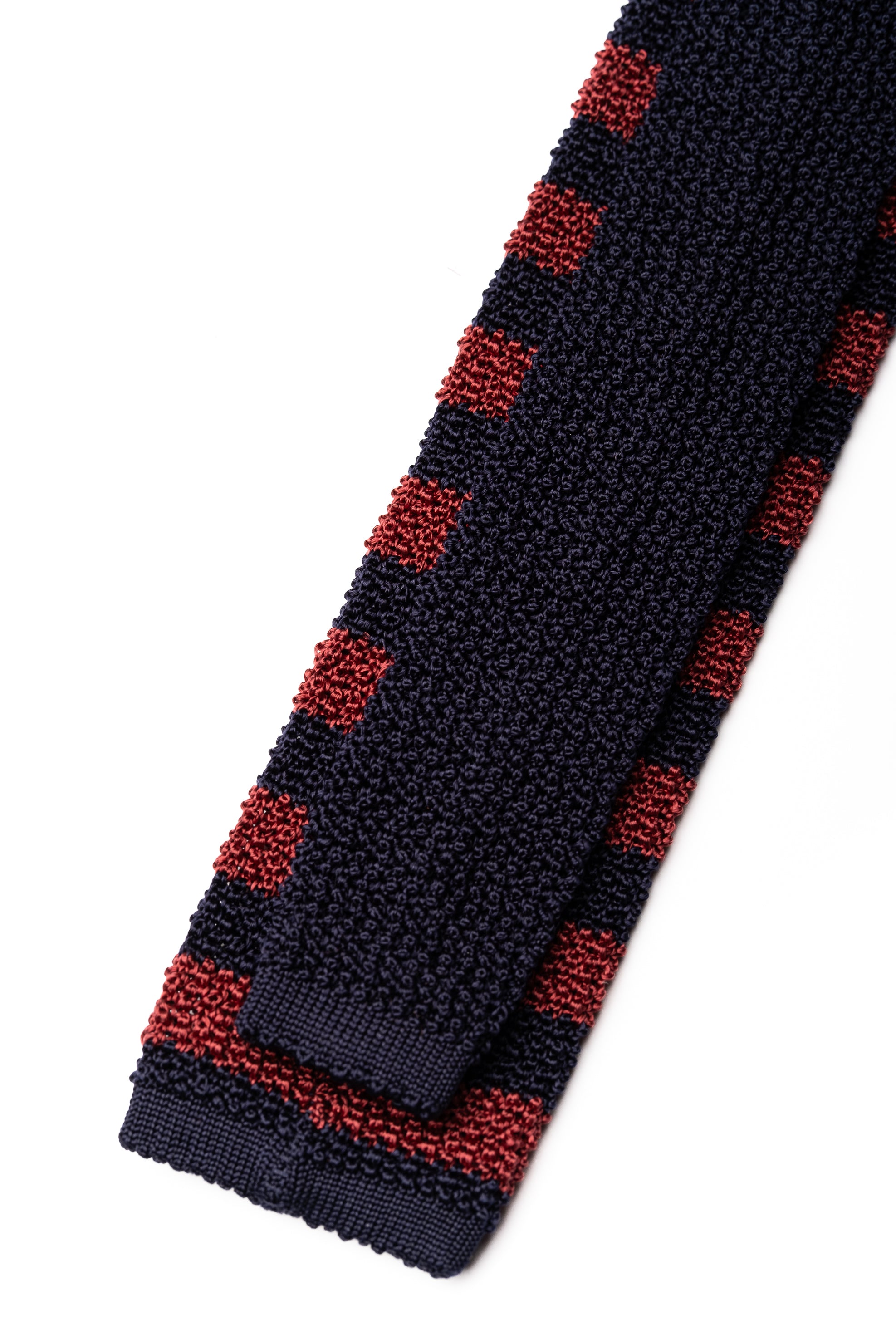 Corbata de seda tejida Navy & Red  / ASCOT x CASA SARTORIAL