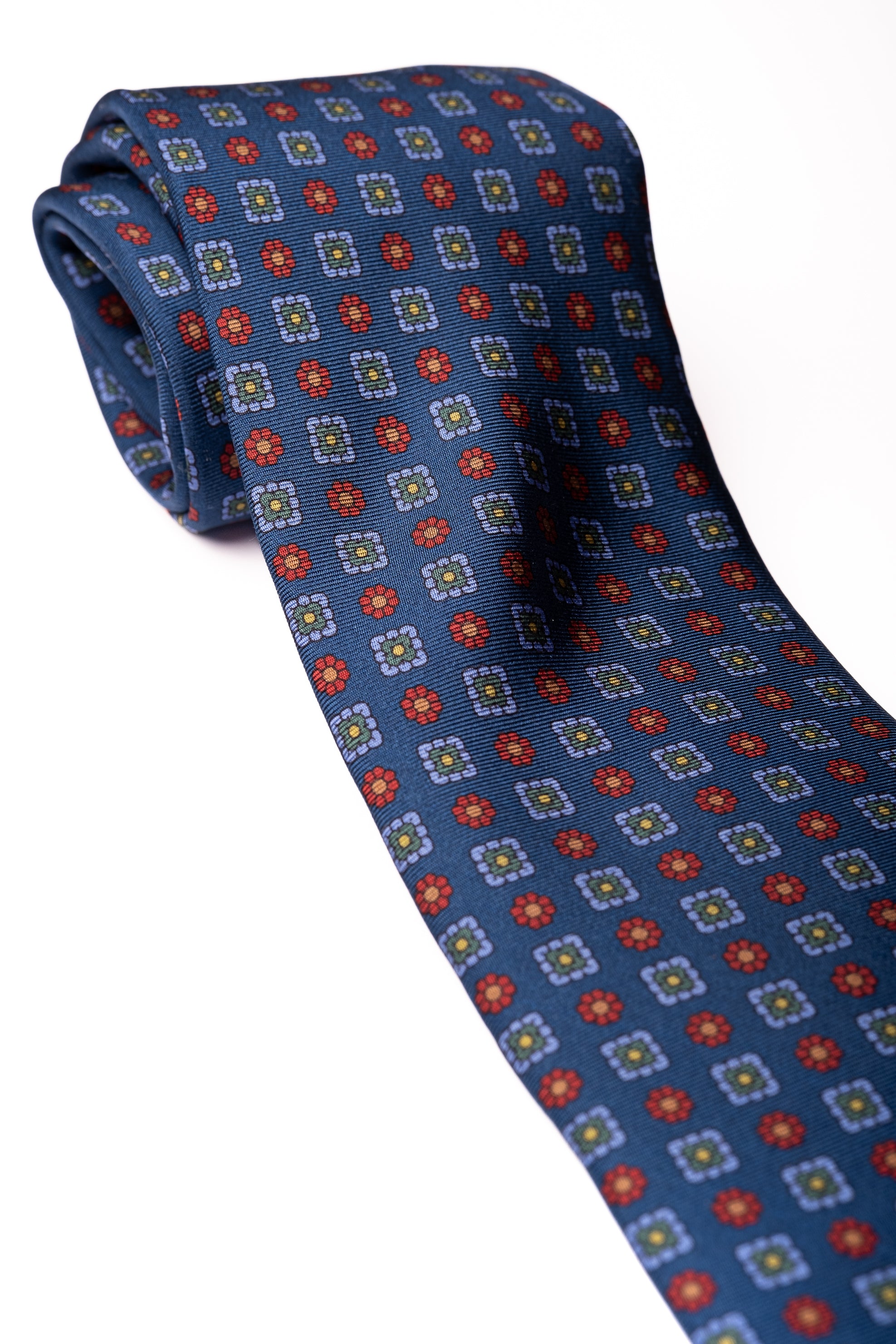 Corbata de seda impresa Floral Blue / ASCOT x CASA SARTORIAL