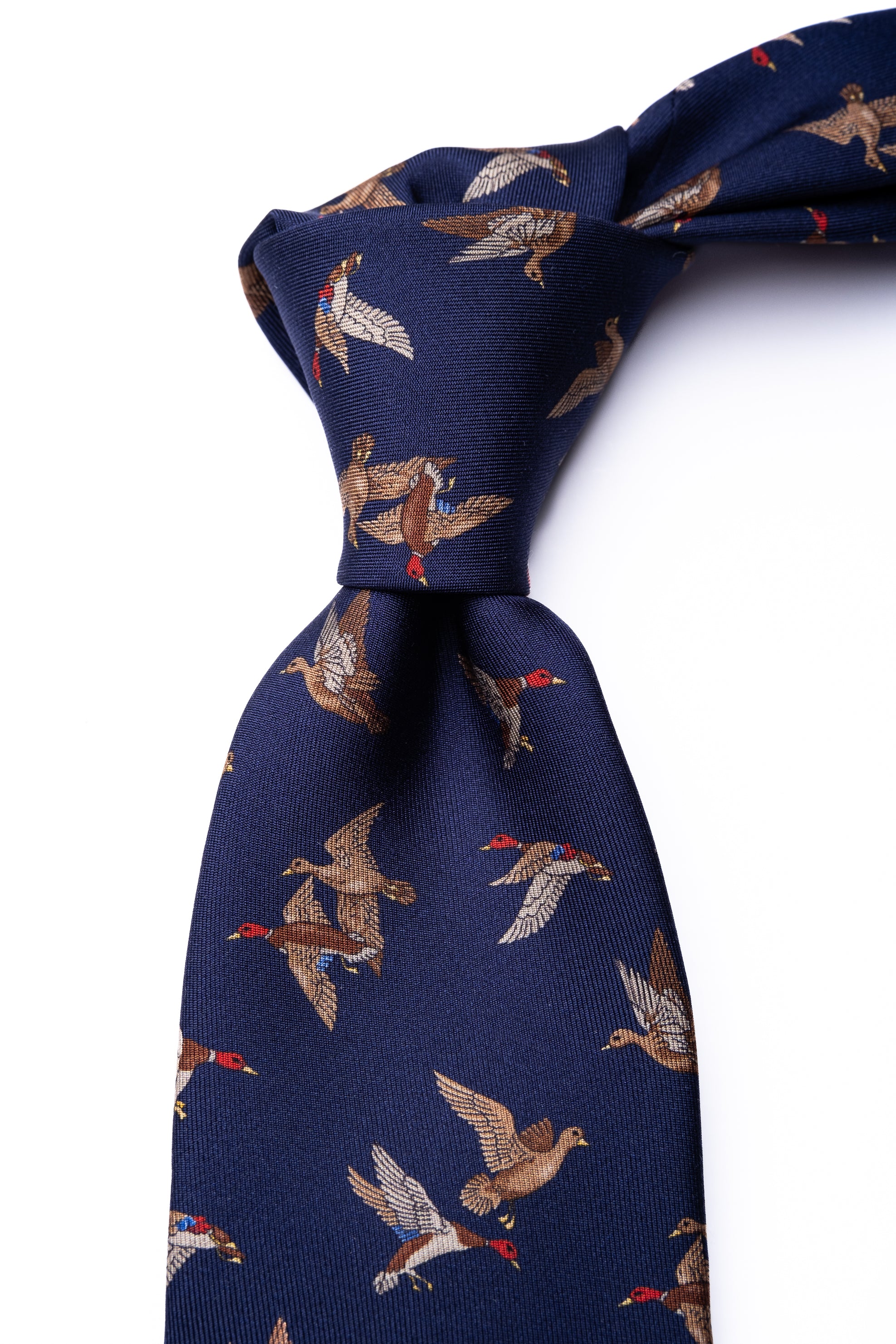 Corbata de seda impresa Hunting Blue / ASCOT x CASA SARTORIAL