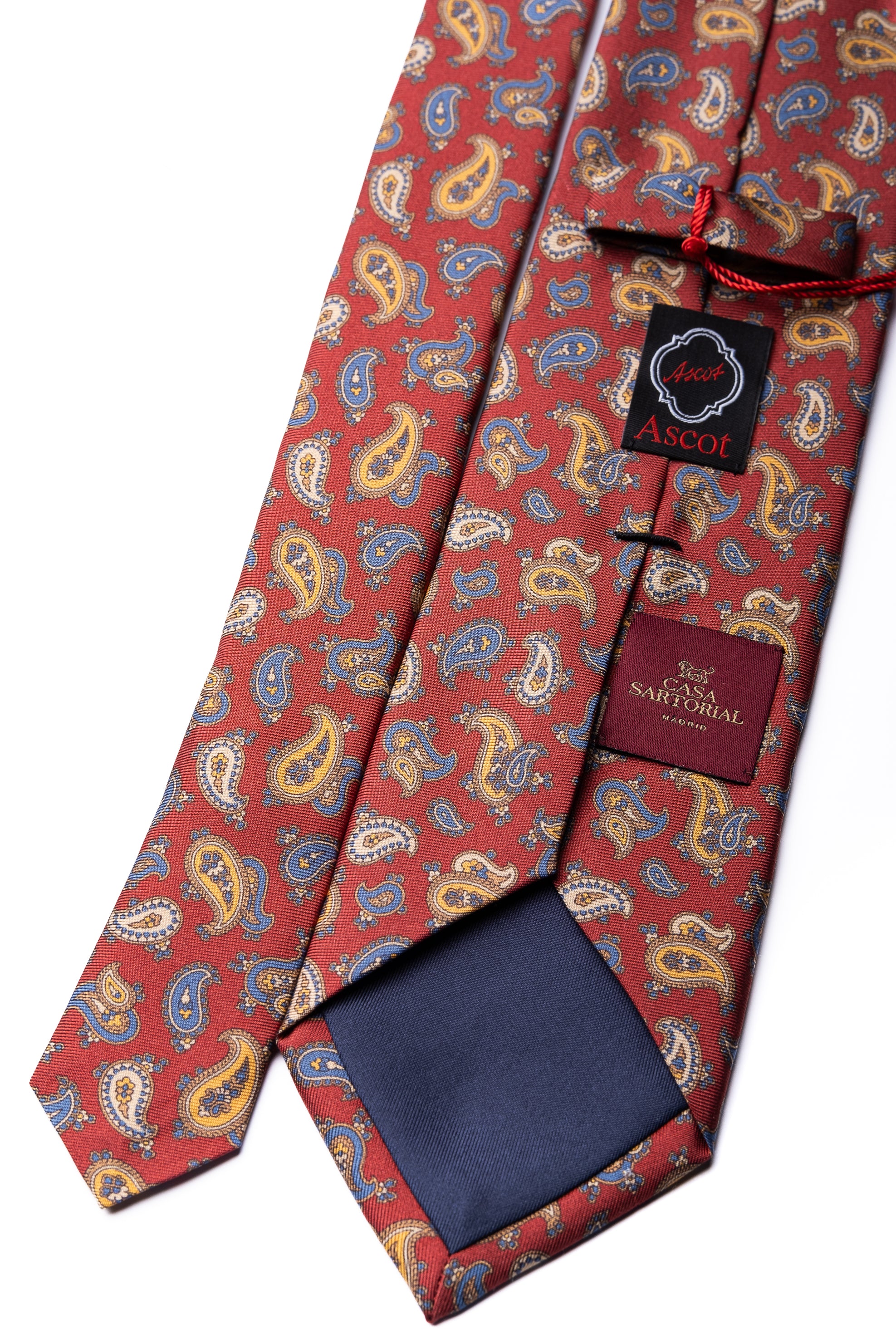 Corbata de seda impresa Paisley 4 / ASCOT x CASA SARTORIAL