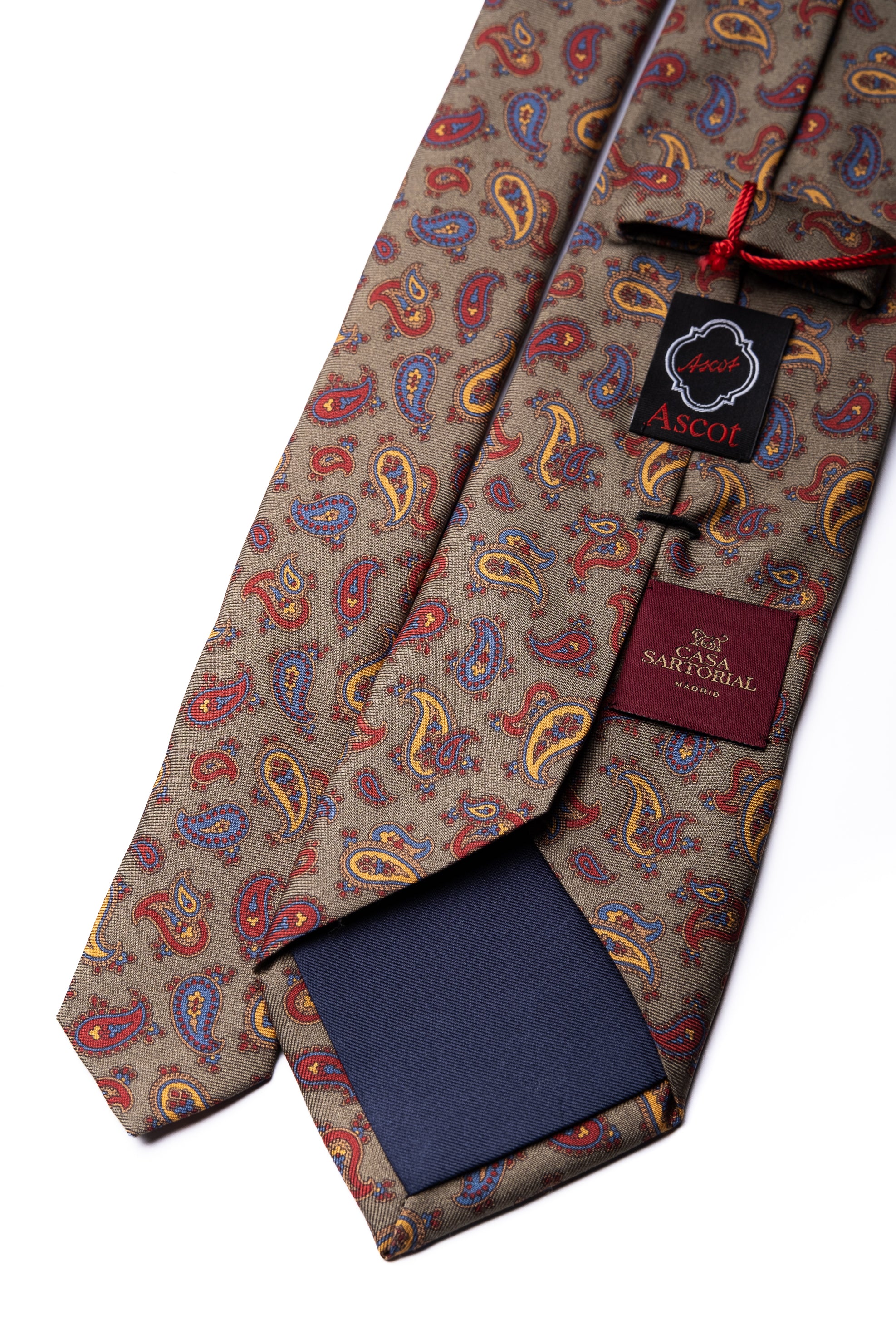 Corbata de seda impresa Paisley 3 / ASCOT x CASA SARTORIAL