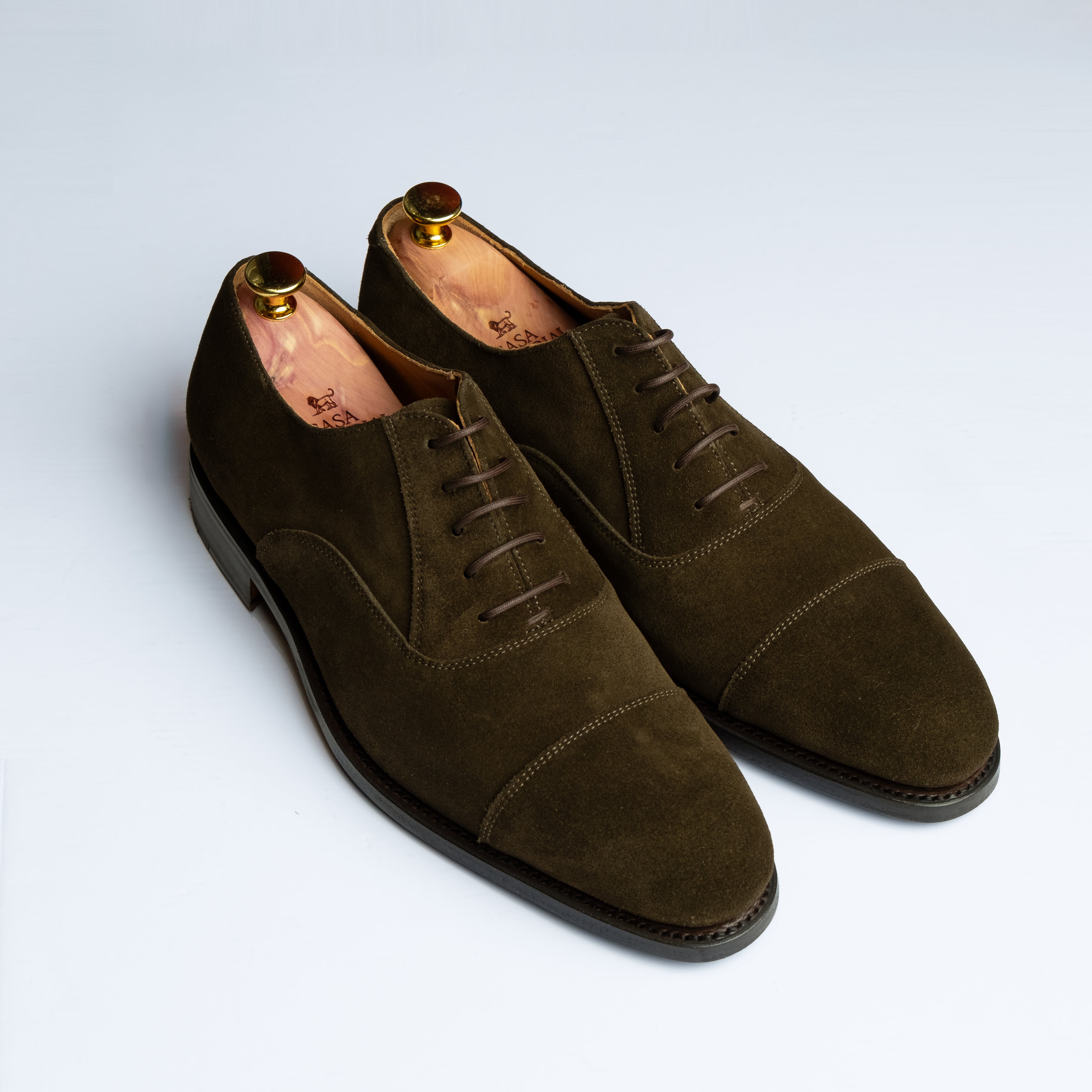 Oxford Captoe Green Suede / CASA SARTORIAL