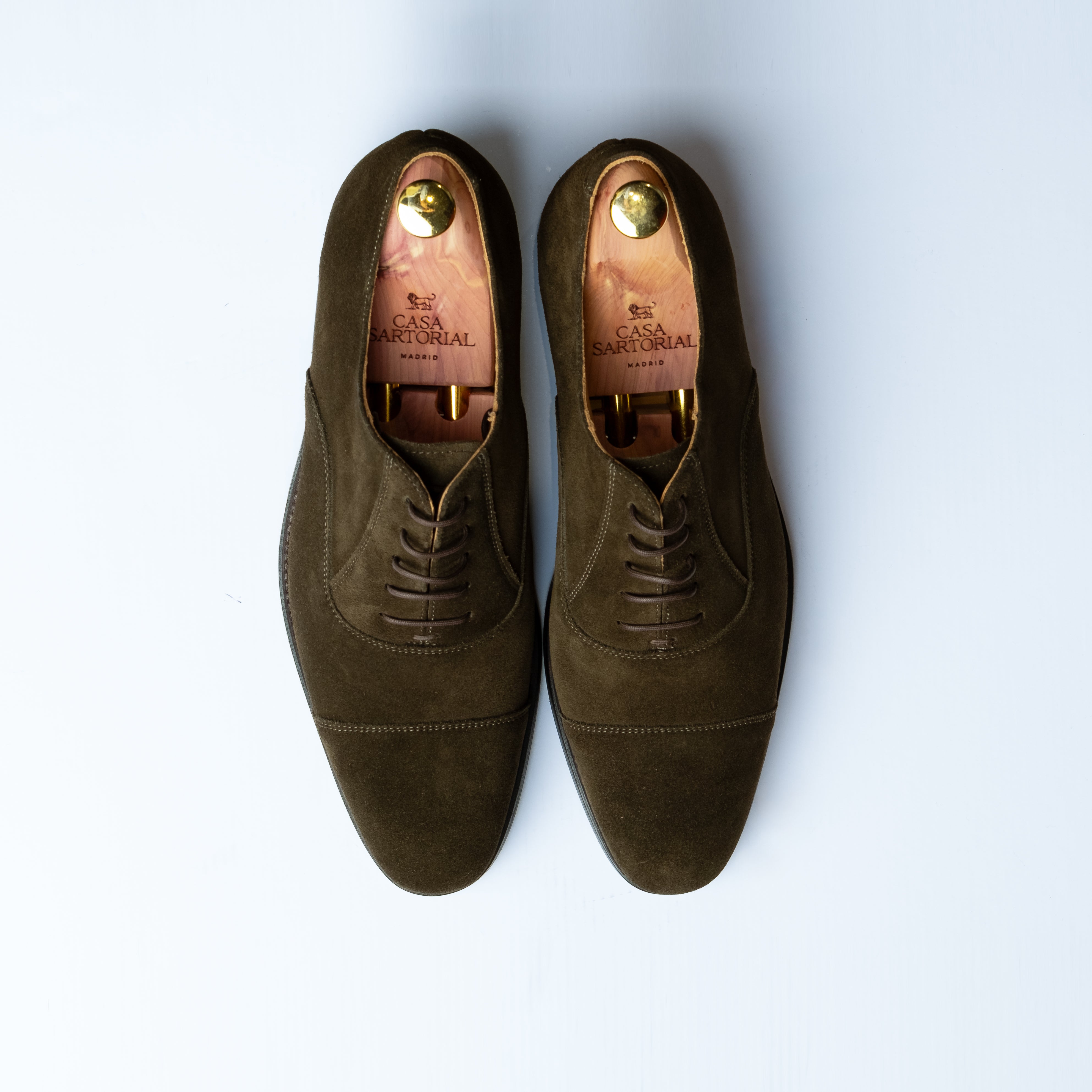 Oxford Captoe Green Suede / CASA SARTORIAL