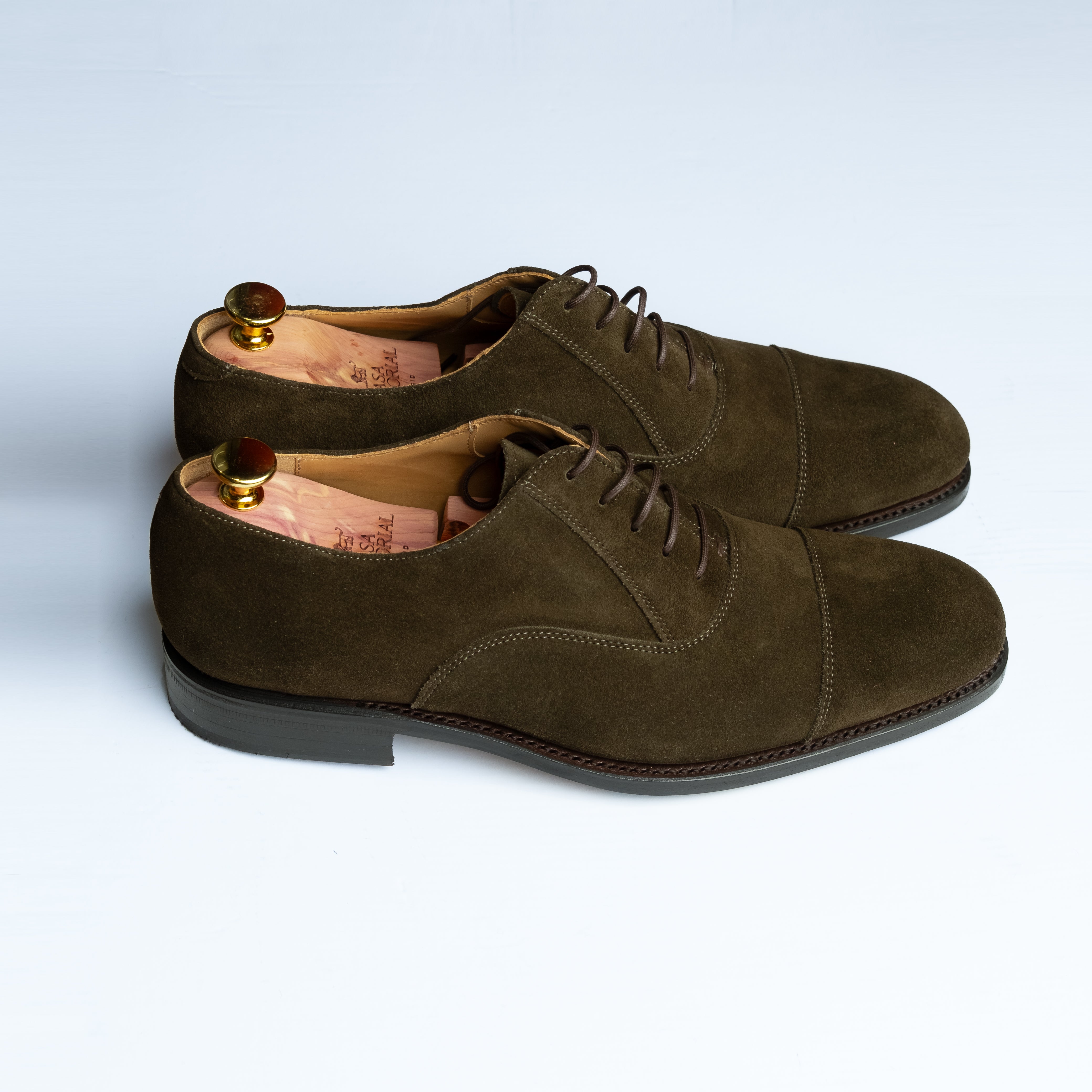 Oxford Captoe Green Suede / CASA SARTORIAL