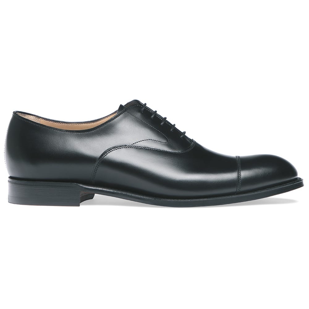 Alfred Capped Oxford in Black Calf Leather